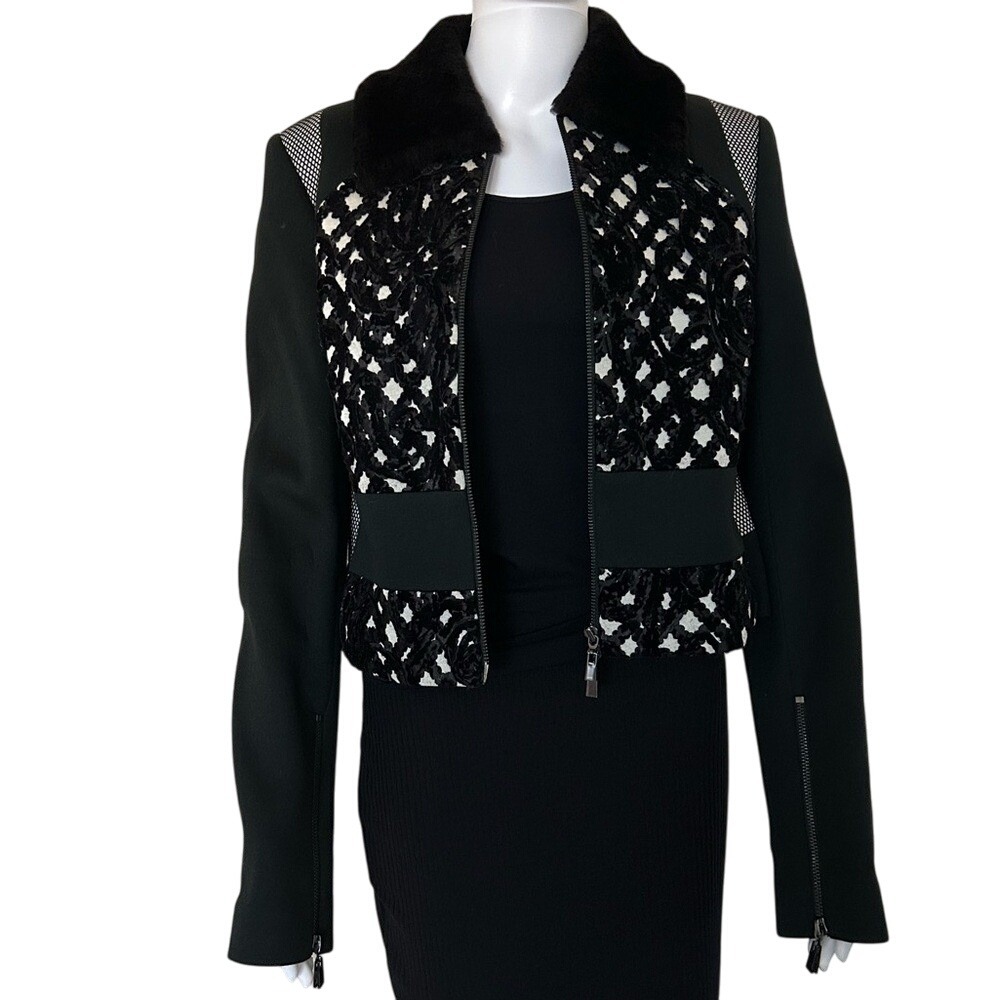 Robert Rodriguez Black White Velvet Jacket size - small